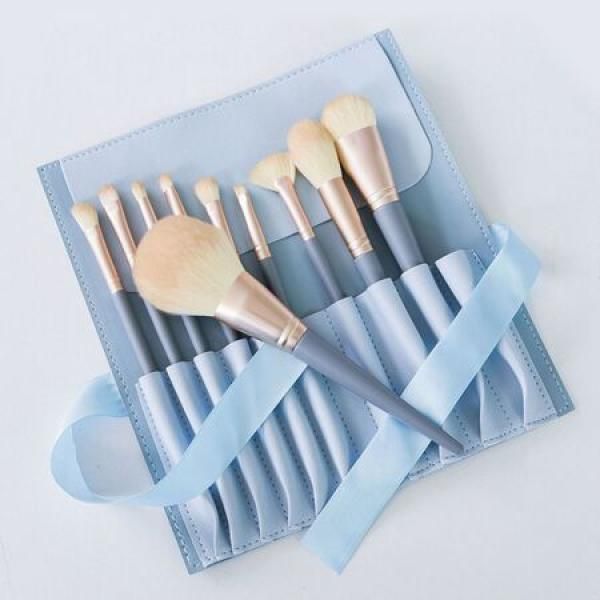 Beginner&#39;s pastel light blue makeup brush set of 10 (FZ 2A10330EA)_MC