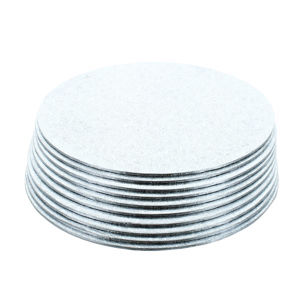 Culpitt 8" Round Turned Edge Cake Cards, Cake Boards, Silver Fern, 1.75mm Thick, Hand Finished, Made in the UK, Pack of 10-8'' (203mm)