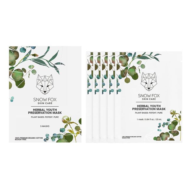 Snow Fox Herbal Youth Mask – 5 Packs Anti-Aging, Hydrating and Firming Mask