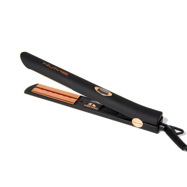 NuMe Style Setter Hair Straightener Titanium Flat Iron – 1 Inch Floating Plates Hair Iron with Negative Ion Conditioning – Infrared Light Strip – Dual Voltage –Smooth and Shiny Results