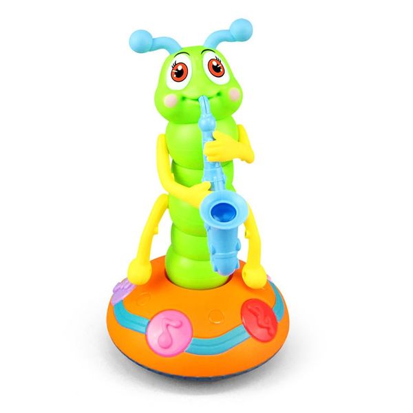 Miracland Dancing Caterpillar Toy, Electric Upright Caterpillar Musical Toy Caterpillar Saxophone Toy Writhing Caterpillar Toy Crawling Toy Car Toy with Music and Lights for Boys and Girls