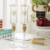 4 Pcs Wedding Cake Knife and Champagne Flutes Server Set for Bride