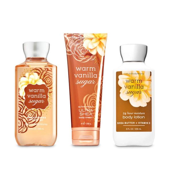 Bath & Body Works Warm Vanilla Sugar Body Set | Shower Gel, Body Lotion & Body Cream