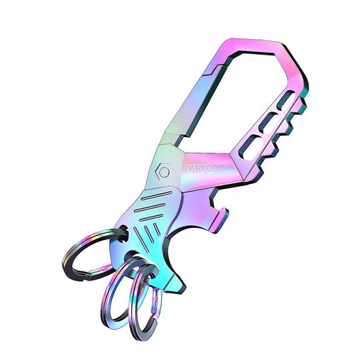 VIYOUVI Heavy Duty Keychain,Car Key Keychains,Bottle Opener Carabiner,Stylish Family Keychain with Bottle Opener and 3 Keyring (Multicolor)
