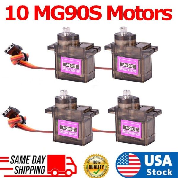 10 Pack MG90S Metal Gear Micro Servo for Boat Car Plane RC Helicopter Arduino