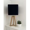 Navy Blue Velvet Brushed Gold Square Lampshade