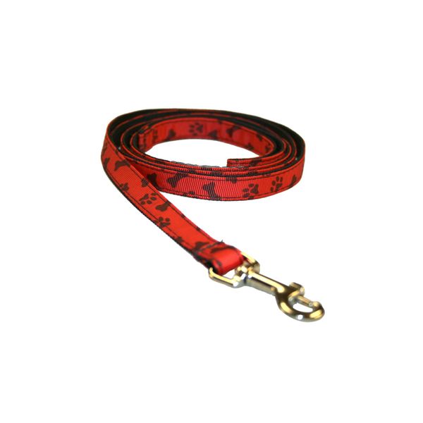 XSmall Paws & Bones/Poppy Dog Leash: 1/2" Wide, 4ft Length - Made in USA.