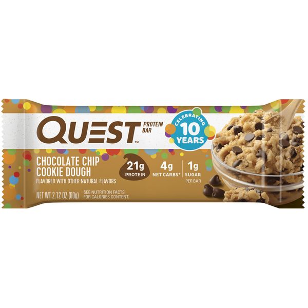 Chocolate Chip Cookie Dough Protein Bar, Gluten Free, 8 Pack