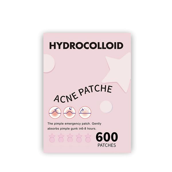 Shefave 600PCS Pimple Patch Star Rosa Acne Patch, Gesichtspflege Hydrokolloid Pflaster, Pickel Pflaster, Orbicular & Stern Absorptions Hautunreinheitenpflaster, Tag und Nacht