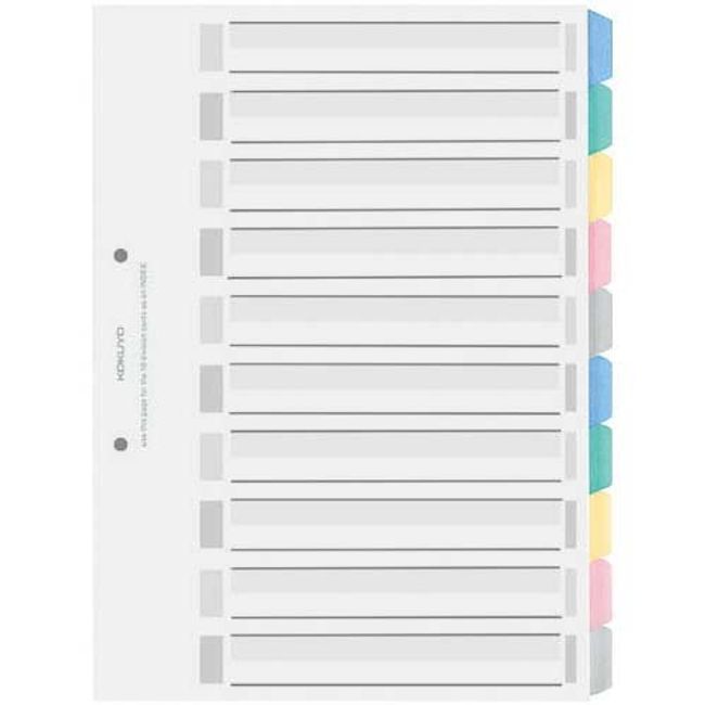 Kokuyo color 仕切 Card PP A4 vertical 10 Mountain 5 Pairs