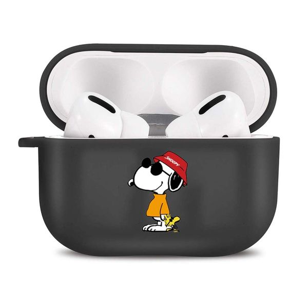 Airpods Pro 2 Case, Snoopy Airpots Pro 2 Cover, Cute Character Storage Case, TPU Material, Includes Carabiner, Lightweight, Scratch-Resistant, Anti-Lost, Shockproof, Wireless Charging Compatible