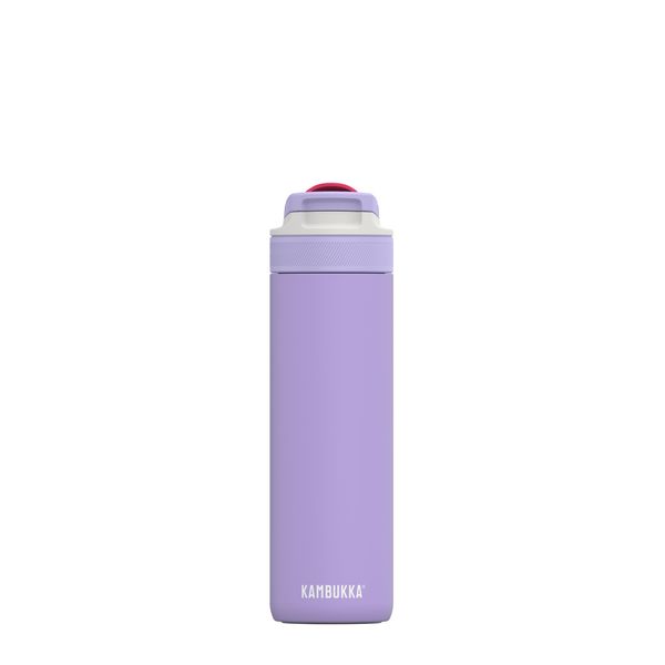 Kambukka Stainless Steel Water Bottle with Straw - Model "Lagoon Digital Lavender" - 600 ml - Leak-Proof Insulated Water Bottle with Straw - Stainless Steel