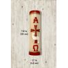 Handmade Paschal Red Candle Alpha Omega Cross Sheep