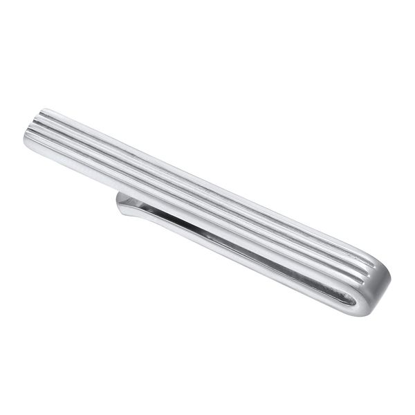 Kuzzoi Herren Krawattennadel mit Rillen Struktur, Krawattenklammer (5 mm) poliert für normale Krawatten, Krawattenschmuck für Männer im lässigen Look