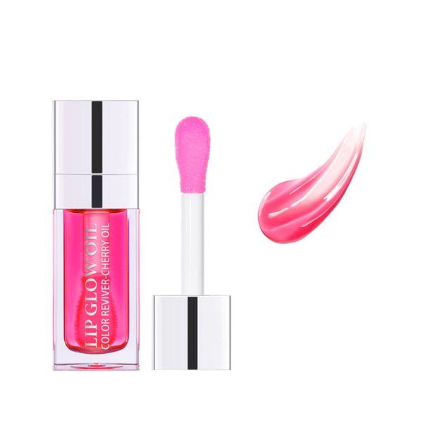 Hydrating Lip Glow Oil Long Lasting Plumping Lip Gloss,Lip Care Transparent Toot Lip Oil, Long Lasting Nourishing Lip Glow Oil,Sexy Plump Lip Tinted(#7 Raspberry)