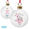 Personalised Tiny Tatty Teddy My 1st Christmas Sleigh Ceramic Bauble