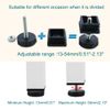 Sourcingmap Leveling Feet 40 x 40mm Square Insert Adjustable Leveler for Table 4 Sets