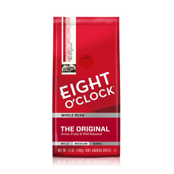 Eight O'Clock Coffee, Original Whole Bean, 12-Ounce Bag (Pack of 4)