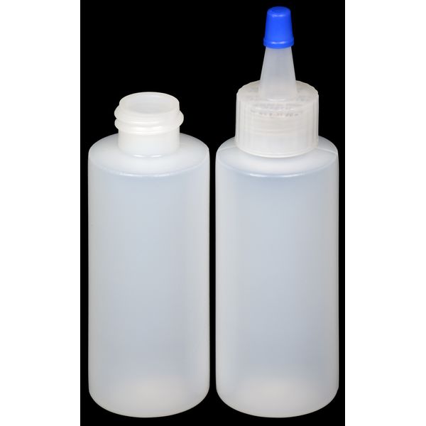 Plastic Spout Lid Dropper/Applicator Bottle w/Blue Overcap, 2-oz., 6-Pack, New