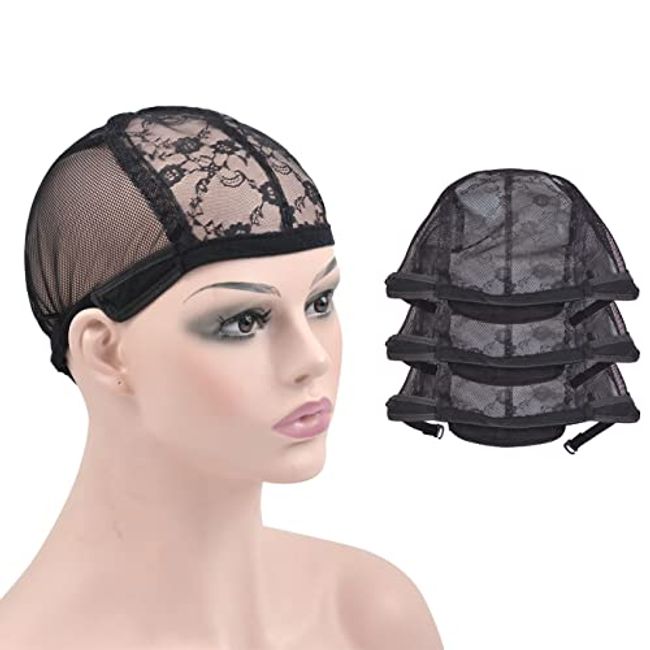 YTBYT 3 Pcs Mesh Cap Wig Caps for Making Wig Stretchy Wig Cap with