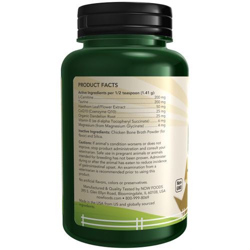 NOW Foods Pet Health, Cardiovascular Support Supplement, Formulated for Cats & Dogs, NASC Certified, Powder, 4.5-Ounce