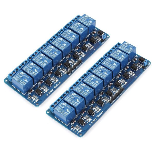 Bestgle 2pcs 8 Channel Relay Interface Board 8 Channel Relay Module Relay Control Panel PLC Relay 5 Volt Relay Relay Module