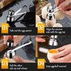 Stainless Steel Egg Cups, 4 Pieces Breakfast Tray Egg Cup Holder, Egg Holder Set, Comes with an Egg Opener, Small Wine Glass Shape
