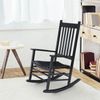 Home Indoor Outdoor Armrest Rocking Chair Durable Frame Leisure Chair Black