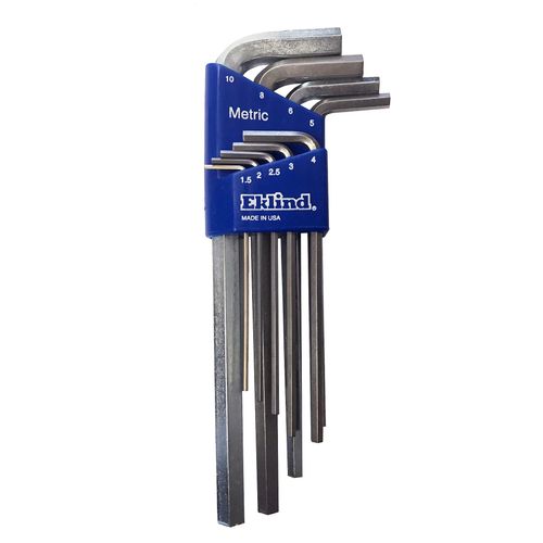 EKLIND 11609 Bright-Hex-L Key allen wrench - 9pc set Metric MM sizes 1.5-10 Long series