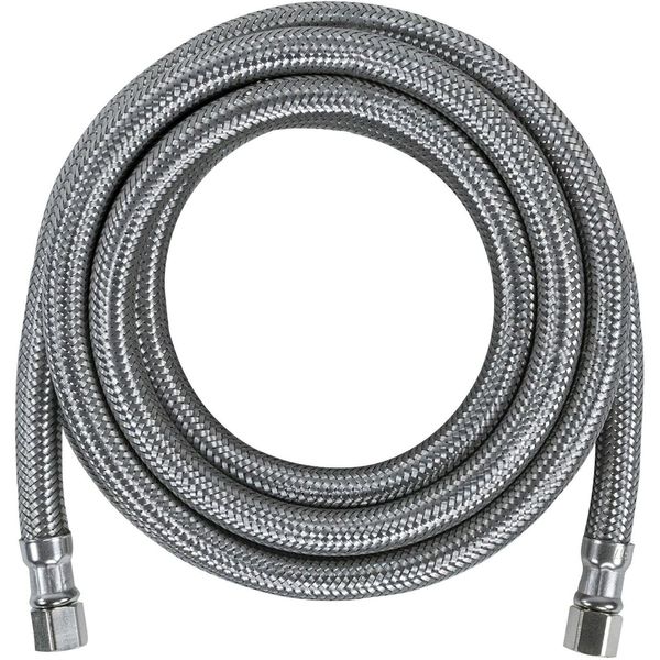(1) 1/4" Comp x 24" 2-FT S.S Refrigerator Icemaker Water Supply Line Connector