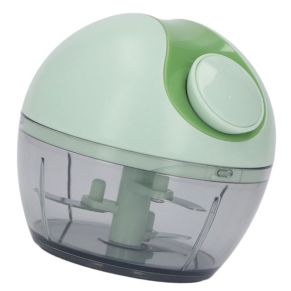 Hand Pull String Garlic Mincer, Multifunctional Manual Food Processor for Home (Light Green)