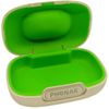 PH0NAK Small Hearing Aid Hard Case, Grey with Green Interior