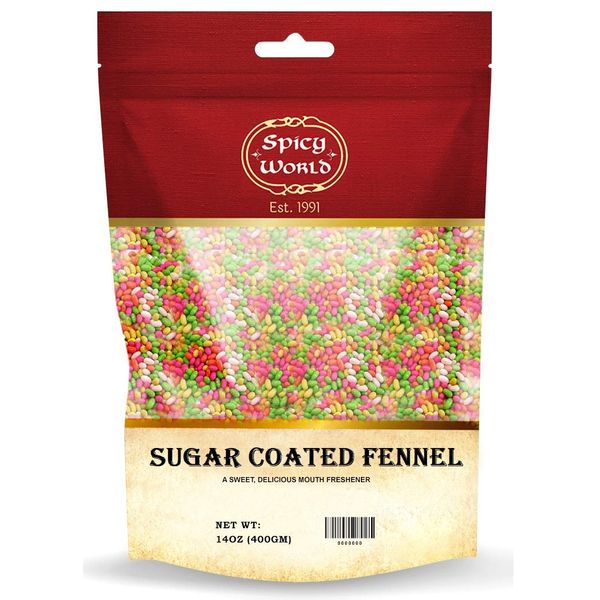 Sugar Coated Fennel Seeds 14 Oz (400g) | Sweet Sauf (Candy) | Mouth Freshener ~ By Spicy World