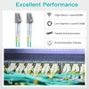 OM3 LC to LC duplex fiber optic cable, patch cord, multimode jumper, 2-meter(6.6ft), 4 pack