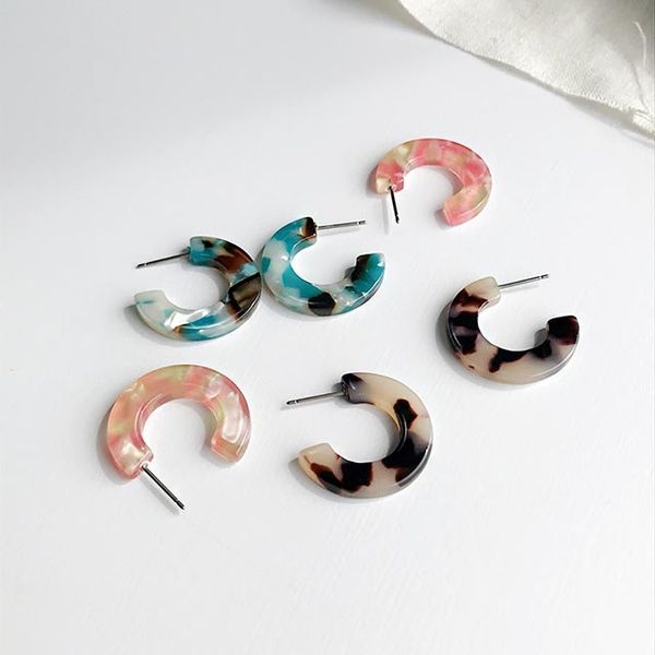 [Free Shipping] Color Marble Homaica Ring Earrings