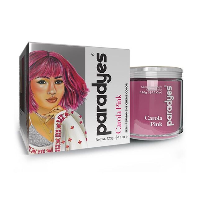 Paradyes Semi-permanent Hair Color jar only 120gm, (Carola Pink)