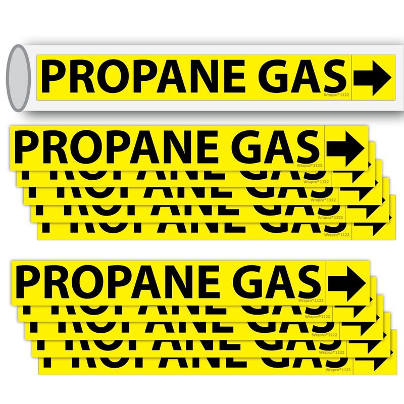 (10 Pack) Propane Gas Pipe Markers with Arrows 1 x 8 inch – Durable Gas ...