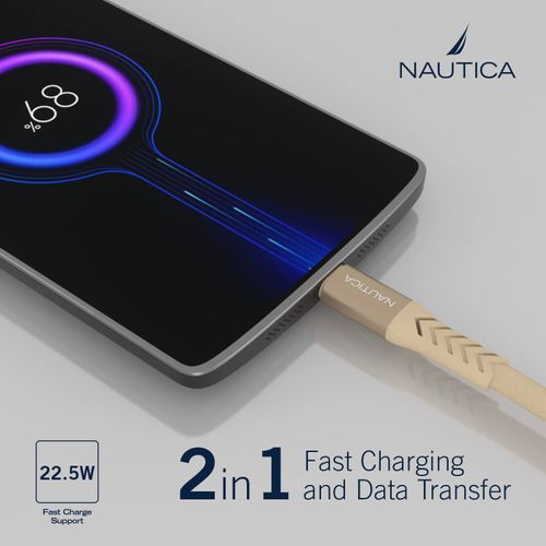Nautica USB-C to USB-A Cable USB-A to USB-C Charging Cord 4.5 A Fast Charging USB C Cable, Compatible with Galaxy S9 S10 S10+, LG V20 G5 G6, PS5 Controller, USB C Charger, and More