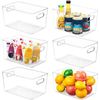 Pantry Storage Organizer Bins Clear 6Pack Plastic Storage Containers with Handle