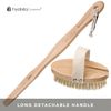 Long Handle Body Brush with Medium Strength Natural Bristles
