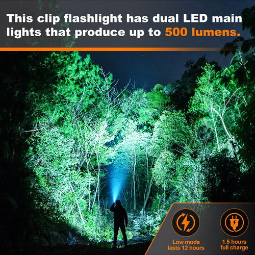 Ciwuzxs EDC Flashlight Clip-On Light, Mini Keychain Flashlight, 7 Lighting Modes Compact Pocket COB Light Type-C Rechargeable, for Working, Camping, Fishing, Hiking(Black 1 Pack)