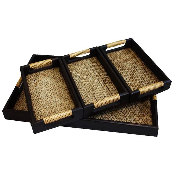 [Natural Handmade] Bamboo Serving Tray (Square Golden Week 4 Piece Set)