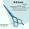 Wishbeauty Professional Hairdressing Scissors - 5.5 inch Hair Scissors for Women & Men - Barber Scissors for Hair Cutting - Sharp Scissor Blades - RightHand Hairdressers Scissors for Salon (Blue)