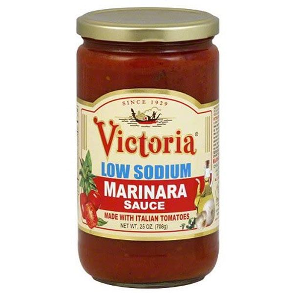 Victoria Low Sodium Marinara Sauce, 25-Ounce (Pack of 6)