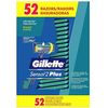 Men's Gillette Sensor PLUS2 Disposable Razor with Powder Lubrastrip 52 Razors