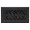 Decor Grates ST408 Scroll Design Floor Register, 4x8 Inches, Textured Black