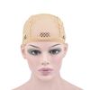 Mesh Wig Caps Crochet Wig Caps with Combs for Making Wigs (Beige 2 pcs)