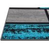 Square Pattern Area Rug Box Pattern Modern Carpet Blue (5’ 3” X 7’ 5”)