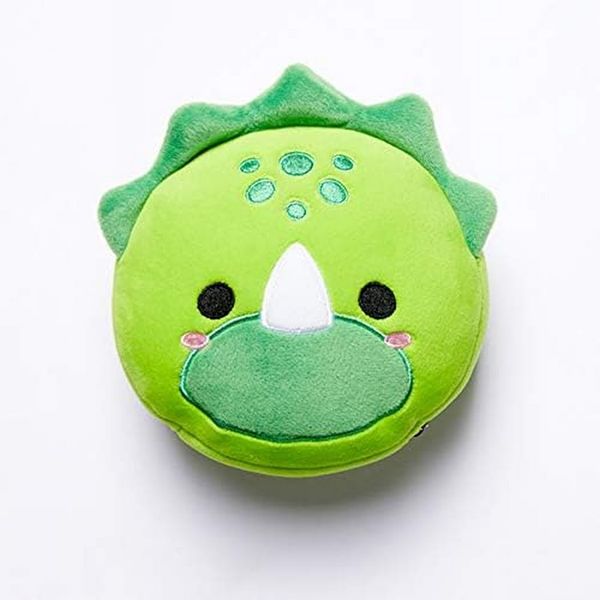 Puckator CUSH251 Relaxeazzz Dinosaur Round Plush Travel Pillow & Eye Mask