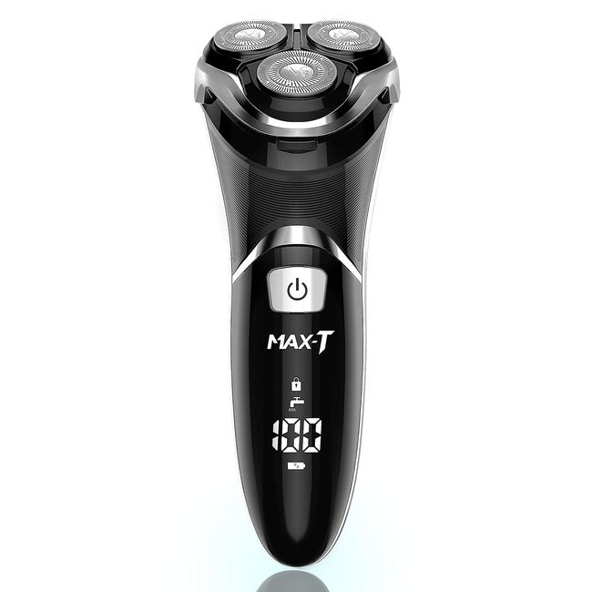 MAX-T Men's Electric Shaver - Corded and Cordless Rechargeable 3D Rotary  Shaver Razor for Men with Pop-up Sideburn Trimmer Wet and Dry Painless